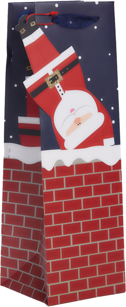 Santa's List Christmas Wine Bottle Gift Bags (4 1/2 x 4 1/2 x 14) - 120 Pack