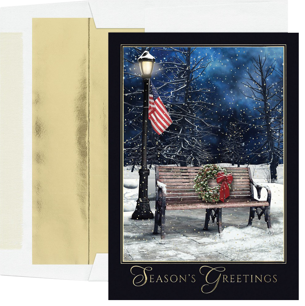 Patriotic Scene Christmas Card Set - 25 Pack