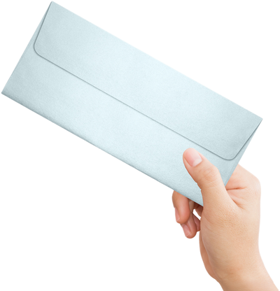 Aquamarine Blue Metallic 32lb #10 Square Flap Envelopes (4 1/8 x 9 1/2) with Peel & Seal
