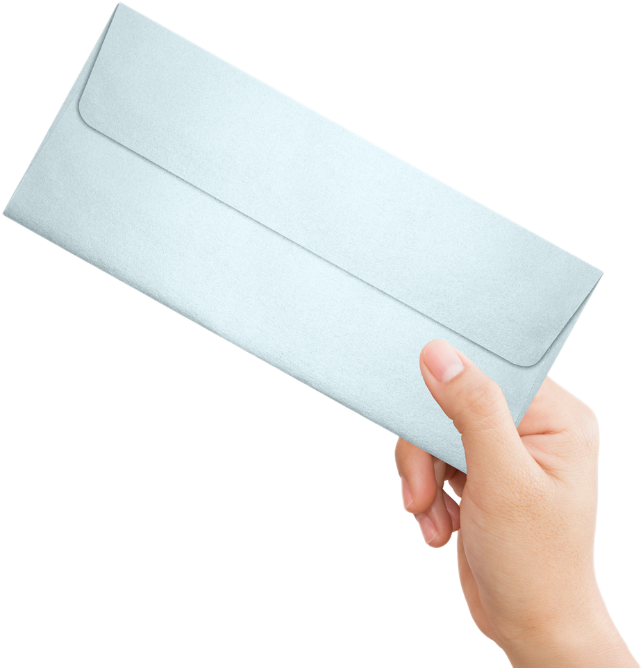 Aquamarine Blue Metallic 32lb #10 Square Flap Envelopes (4 1/8 x 9 1/2) with Peel & Seal