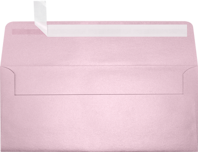 Pink Rose Metallic 32lb #10 Square Flap Envelopes (4 1/8 x 9 1/2) with Peel & Seal