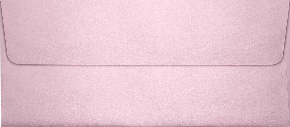 Pink Rose Metallic 32lb #10 Square Flap Envelopes (4 1/8 x 9 1/2) with Peel & Seal
