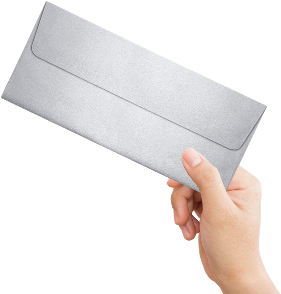 Silver Metallic 32lb #10 Square Flap Envelopes (4 1/8 x 9 1/2) with Peel & Seal