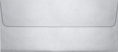 Silver Metallic 32lb #10 Square Flap Envelopes (4 1/8 x 9 1/2) with Peel & Seal