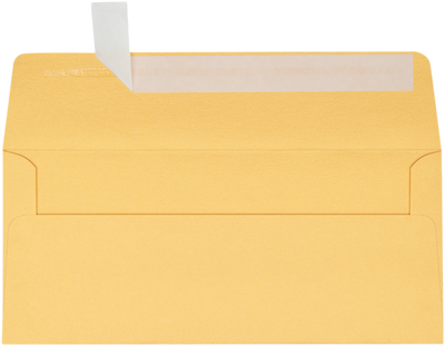 Gold Metallic 32lb #10 Square Flap Envelopes (4 1/8 x 9 1/2) with Peel & Seal