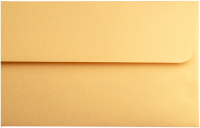 Gold Metallic 32lb #10 Square Flap Envelopes (4 1/8 x 9 1/2) with Peel & Seal
