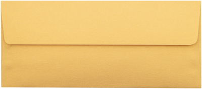 Gold Metallic 32lb #10 Square Flap Envelopes (4 1/8 x 9 1/2) with Peel & Seal