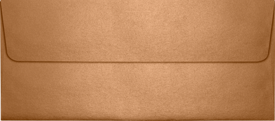 Copper Brown Metallic 32lb #10 Square Flap Envelopes (4 1/8 x 9 1/2) with Peel & Seal