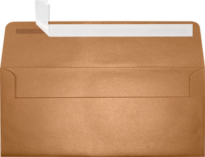 Copper Brown Metallic 32lb #10 Square Flap Envelopes (4 1/8 x 9 1/2) with Peel & Seal