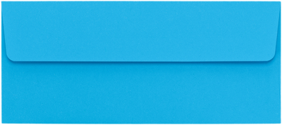 Bright Blue 24lb #10 Square Flap Envelopes (4 1/8 x 9 1/2) with Peel & Seal