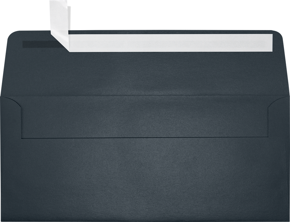 Anthracite Black Metallic 32lb #10 Square Flap Envelopes (4 1/8 x 9 1/2) with Peel & Seal