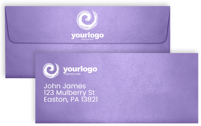 Amethyst Purple Metallic 32lb #10 Square Flap Envelopes (4 1/8 x 9 1/2) with Peel & Seal