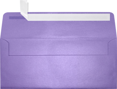 Amethyst Purple Metallic 32lb #10 Square Flap Envelopes (4 1/8 x 9 1/2) with Peel & Seal