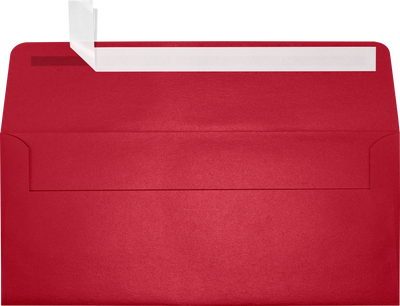 Jupiter Red Metallic 32lb #10 Square Flap Envelopes (4 1/8 x 9 1/2) with Peel & Seal