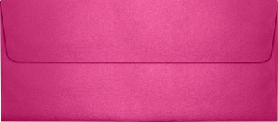 Azalea Fuchsia Pink Metallic 32lb #10 Square Flap Envelopes (4 1/8 x 9 1/2) with Peel & Seal