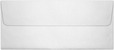 Crystal White Metallic 32lb #10 Square Flap Envelopes (4 1/8 x 9 1/2) with Peel & Seal