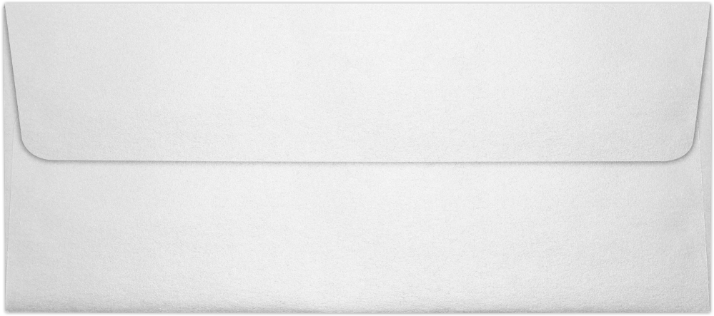 Crystal White Metallic 32lb #10 Square Flap Envelopes (4 1/8 x 9 1/2) with Peel & Seal