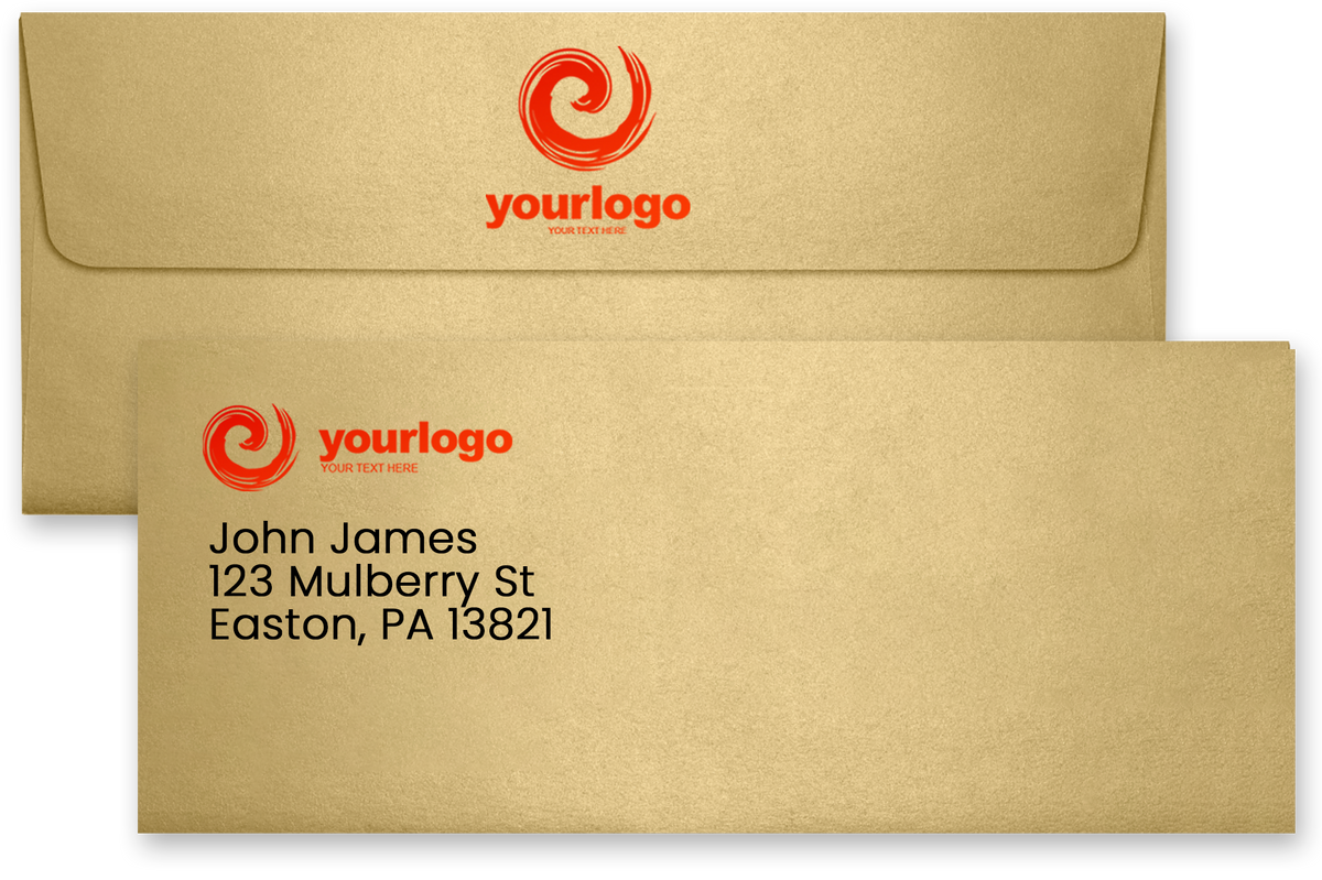 Light Gold Blonde Metallic 32lb #10 Square Flap Envelopes (4 1/8 x 9 1/2) with Peel & Seal