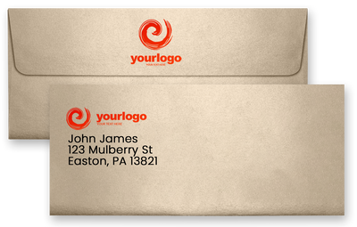 Light Brown Taupe Metallic 32lb #10 Square Flap Envelopes (4 1/8 x 9 1/2) with Peel & Seal