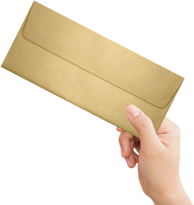 Light Gold Blonde Metallic 32lb #10 Square Flap Envelopes (4 1/8 x 9 1/2) with Peel & Seal
