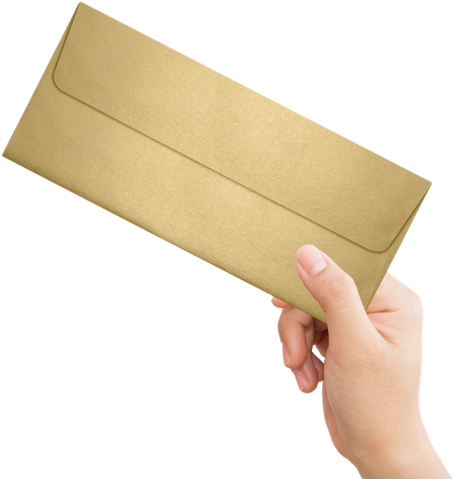 Light Gold Blonde Metallic 32lb #10 Square Flap Envelopes (4 1/8 x 9 1/2) with Peel & Seal