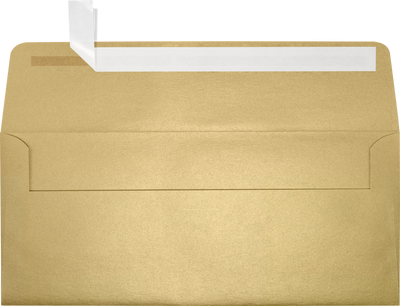 Light Gold Blonde Metallic 32lb #10 Square Flap Envelopes (4 1/8 x 9 1/2) with Peel & Seal