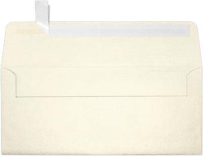 Champagne Ivory Metallic 32lb #10 Square Flap Envelopes (4 1/8 x 9 1/2) with Peel & Seal