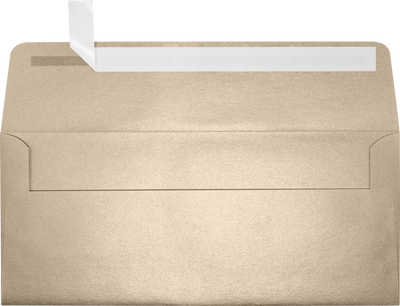 Light Brown Taupe Metallic 32lb #10 Square Flap Envelopes (4 1/8 x 9 1/2) with Peel & Seal