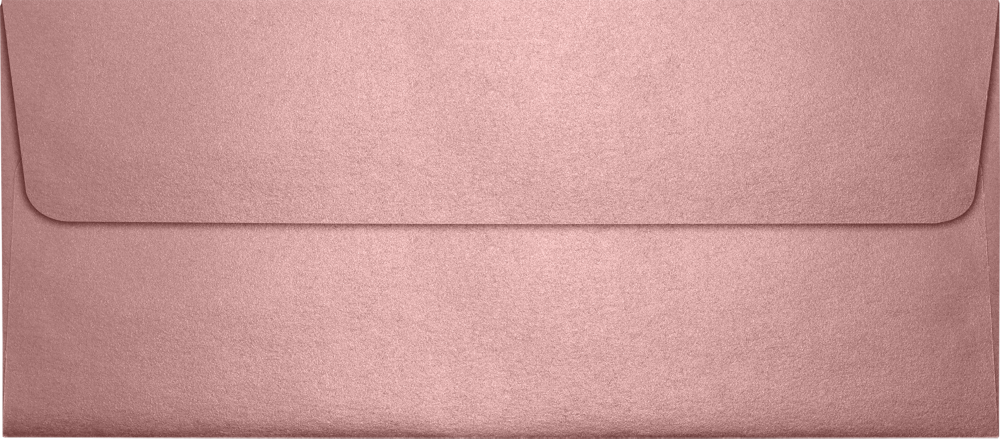 Misty Rose Pink Metallic 84lb #10 Square Flap Envelopes (4 1/8 x 9 1/2) with Peel & Seal