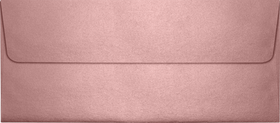 Misty Rose Pink Metallic 84lb #10 Square Flap Envelopes (4 1/8 x 9 1/2) with Peel & Seal