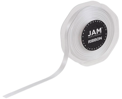 White Satin 3/8 Inch Thick x 25 Yards Ribbon