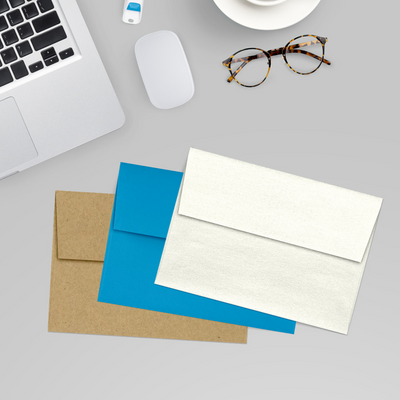 White Quartz Metallic 32lb A1 Invitation Envelopes (3 5/8 x 5 1/8) with Peel & Seal