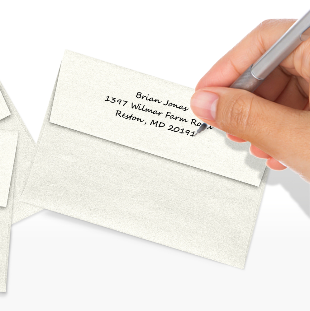 White Quartz Metallic 32lb A1 Invitation Envelopes (3 5/8 x 5 1/8) with Peel & Seal