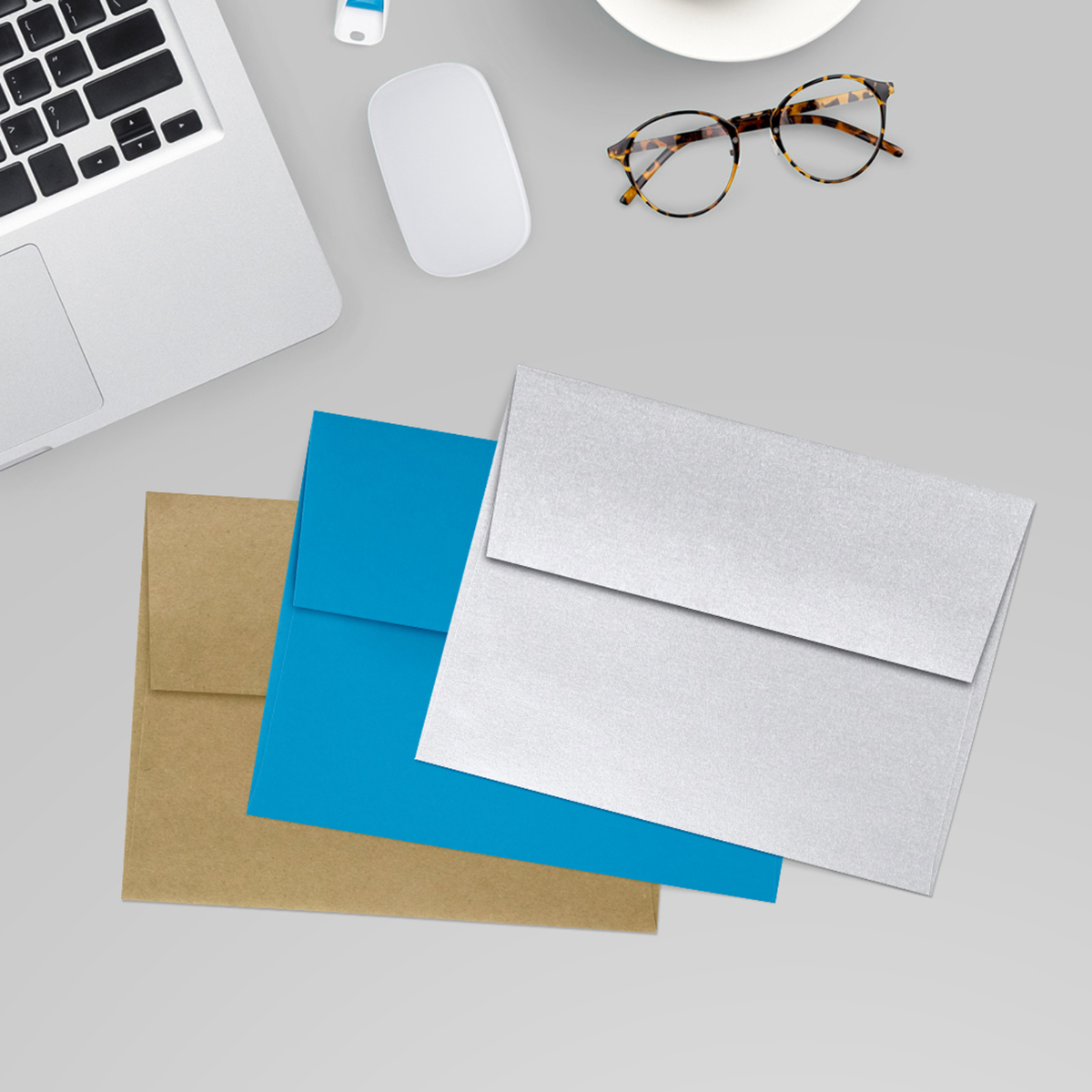 Silver Metallic 32lb A2 Invitation Envelopes (4 3/8 x 5 3/4) with Peel & Seal
