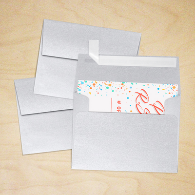 Silver Metallic 32lb A2 Invitation Envelopes (4 3/8 x 5 3/4) with Peel & Seal