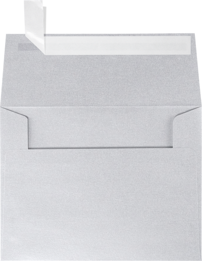 Silver Metallic 32lb A2 Invitation Envelopes (4 3/8 x 5 3/4) with Peel & Seal