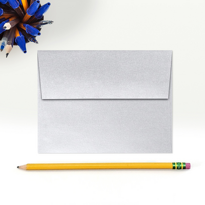 Silver Metallic 32lb A2 Invitation Envelopes (4 3/8 x 5 3/4) with Peel & Seal