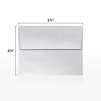Silver Metallic 32lb A2 Invitation Envelopes (4 3/8 x 5 3/4) with Peel & Seal