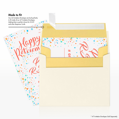 Gold Metallic 32lb A2 Invitation Envelopes (4 3/8 x 5 3/4) with Peel & Seal