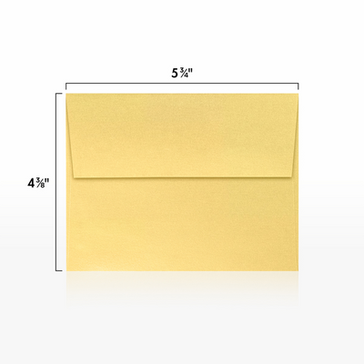 Gold Metallic 32lb A2 Invitation Envelopes (4 3/8 x 5 3/4) with Peel & Seal