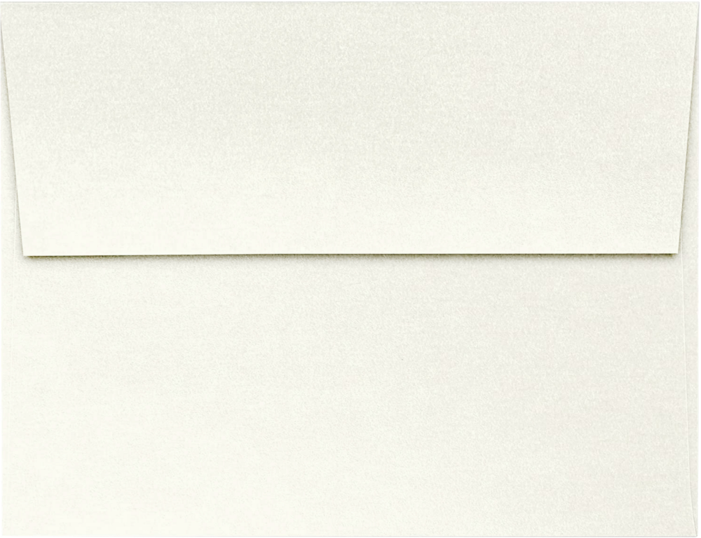White Quartz Metallic 32lb A2 Invitation Envelopes (4 3/8 x 5 3/4) with Peel & Seal