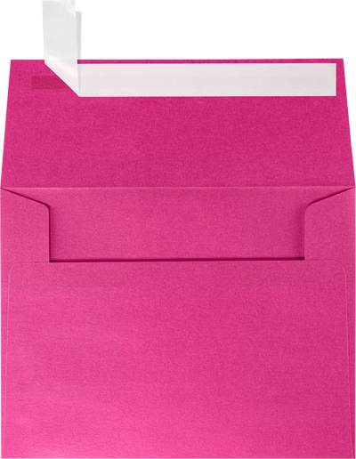 Azalea Fuchsia Pink Metallic 32lb A2 Invitation Envelopes (4 3/8 x 5 3/4) with Peel & Seal