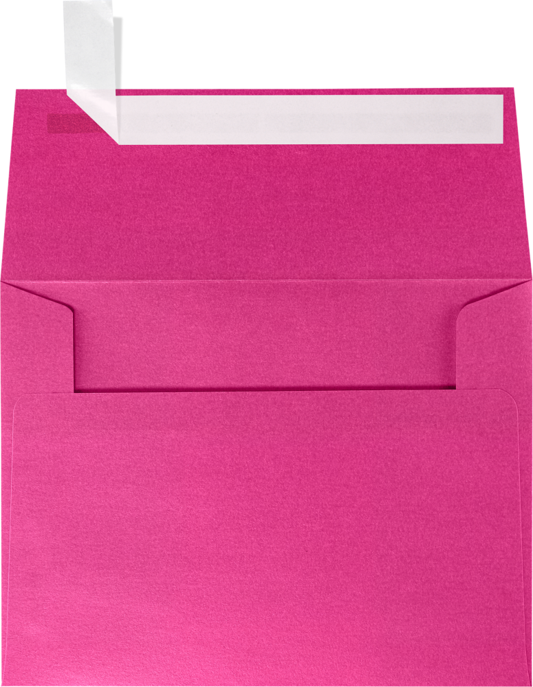 Azalea Fuchsia Pink Metallic 32lb A2 Invitation Envelopes (4 3/8 x 5 3/4) with Peel & Seal