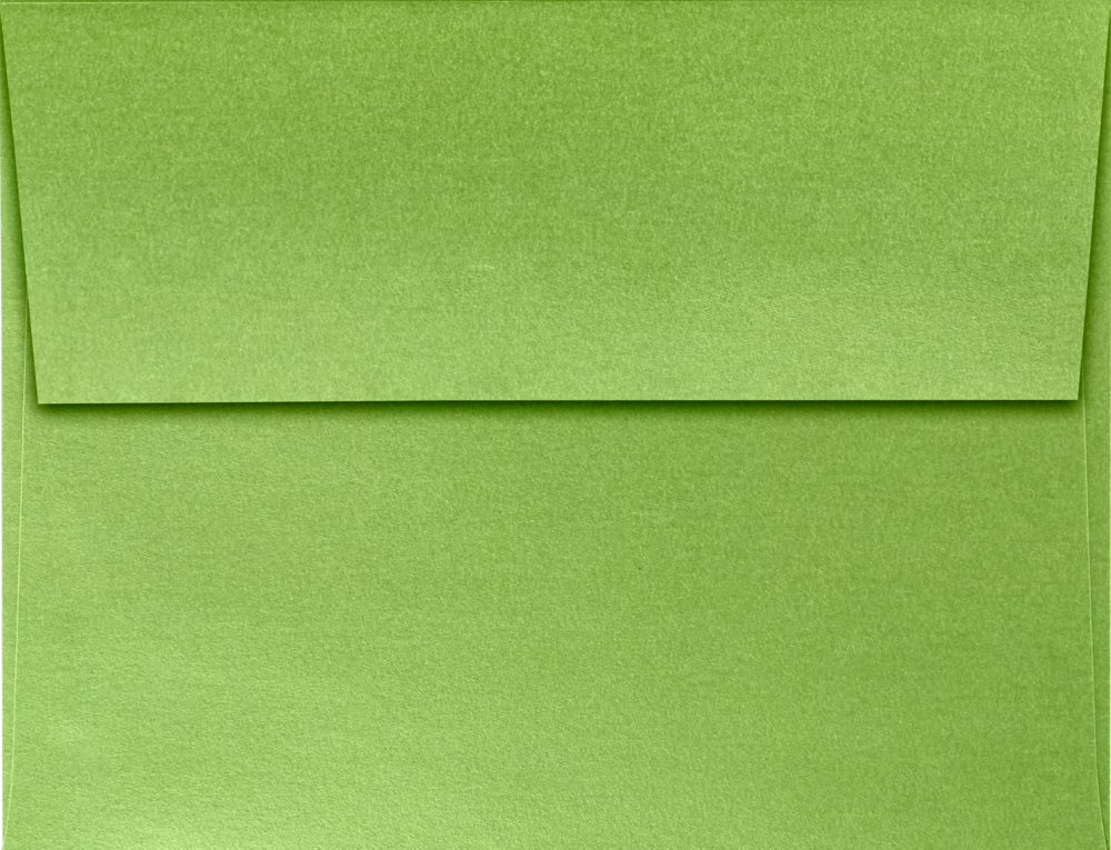 Lime Green Metallic 32lb A2 Invitation Envelopes (4 3/8 x 5 3/4) with Peel & Seal
