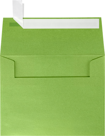 Lime Green Metallic 32lb A2 Invitation Envelopes (4 3/8 x 5 3/4) with Peel & Seal