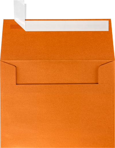 Orange Flame Metallic 32lb A2 Invitation Envelopes (4 3/8 x 5 3/4) with Peel & Seal