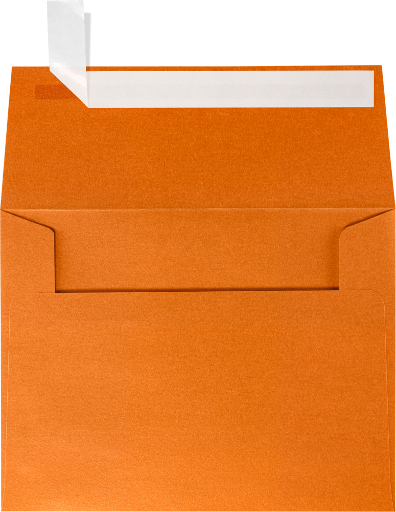 Orange Flame Metallic 32lb A2 Invitation Envelopes (4 3/8 x 5 3/4) with Peel & Seal