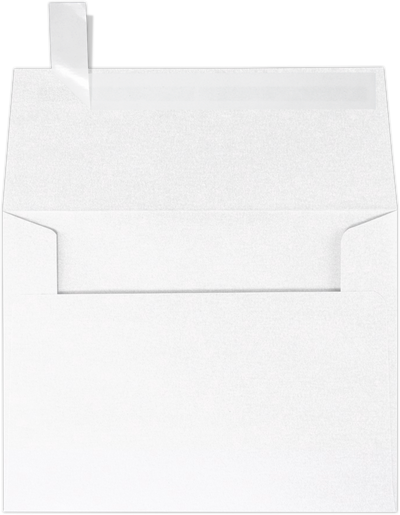 Crystal White Metallic 32lb A2 Invitation Envelopes (4 3/8 x 5 3/4) with Peel & Seal