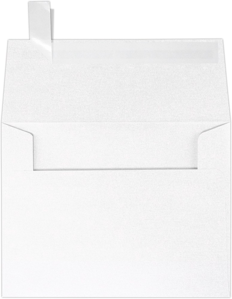 Crystal White Metallic 32lb A2 Invitation Envelopes (4 3/8 x 5 3/4) with Peel & Seal
