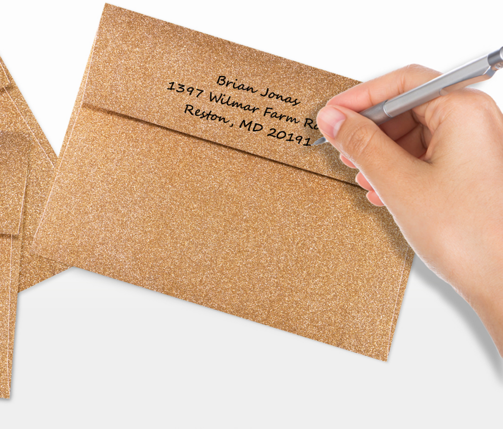 Rose Gold Sparkle 90lb A7 Invitation Envelopes (5 1/4 x 7 1/4) with Peel & Seal